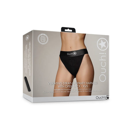 Strap-on-Panty mit Vibration und offenem Rücken Schwarz – Ansicht 9