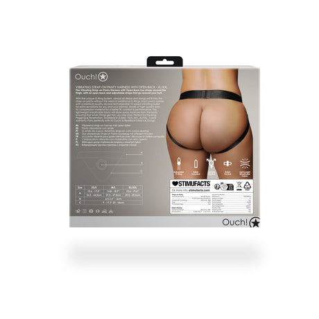 Strap-on-Panty mit Vibration und offenem Rücken Schwarz – Ansicht 4