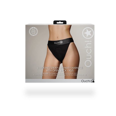 Strap-on-Panty mit Vibration und offenem Rücken Schwarz – Ansicht 10