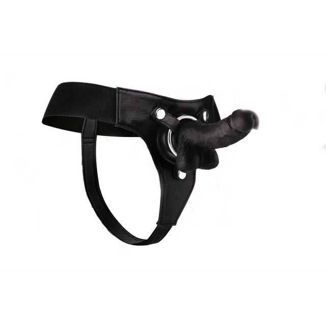 Strap-on Ouch realistisch aus Leder Schwarz 20,3 x Ø 4,2 cm