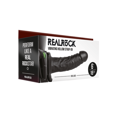 Strap-on RealRock Hollow ohne Hoden mit Vibration PVC 16 x Ø 4,6 cm – Ansicht 2