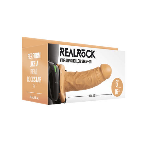 Strap-on RealRock Hollow ohne Hoden mit Vibration PVC 16 x Ø 4,6 cm – Ansicht 5