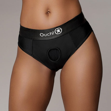Strap-on-Tanga mit Vibration und abnehmbaren Riemen Schwarz