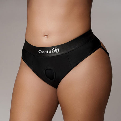 Strap-on-Tanga mit Vibration und abnehmbaren Riemen Schwarz – Ansicht 8