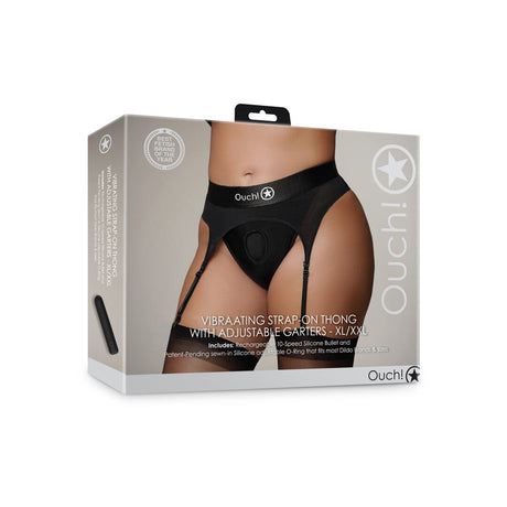 Strap-on-Tanga Ouch mit Strapshaltern Schwarz – Ansicht 9