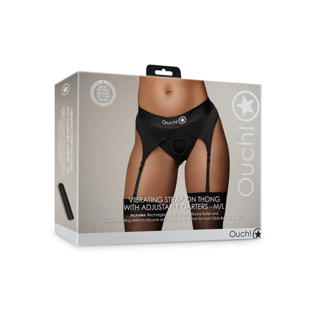 Strap-on-Tanga Ouch mit Strapshaltern Schwarz – Ansicht 2