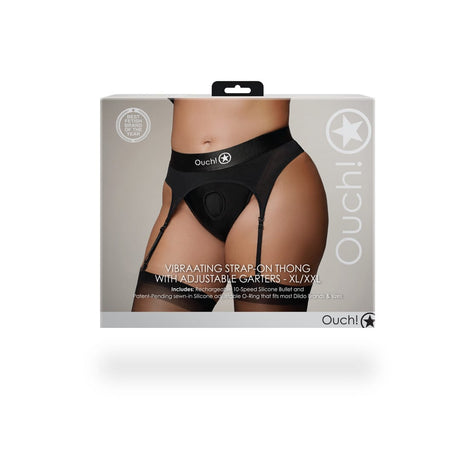 Strap-on-Tanga Ouch mit Strapshaltern Schwarz – Ansicht 10