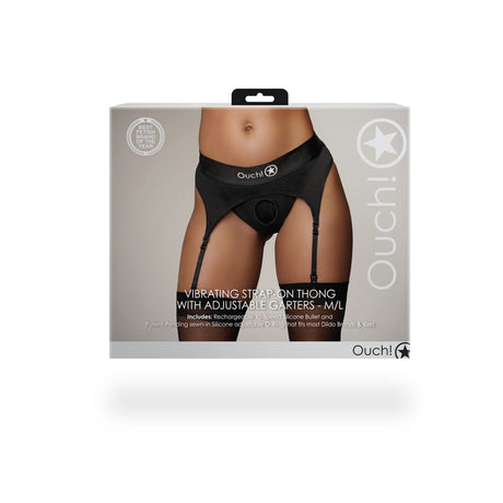 Strap-on-Tanga Ouch mit Strapshaltern Schwarz – Ansicht 3