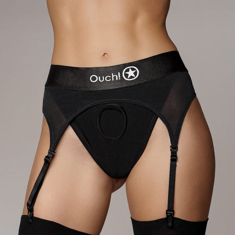 Strap-on-Tanga Ouch mit Strapshaltern Schwarz – Ansicht 15