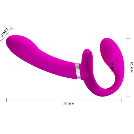 Strap-on Valerie Doppel-- 12 Vibrationen Lila