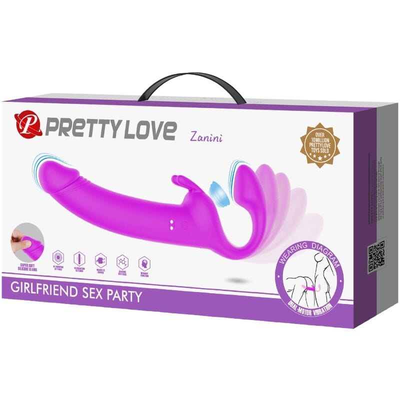 Strap-on Zanini Strapless 10 Vibrationen Lila – Ansicht 9