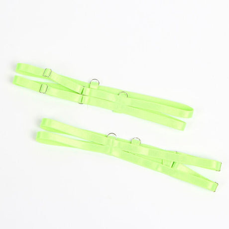 Strapsset BH-Set mit Spitze und Strumpfband Blau/Grün S/M