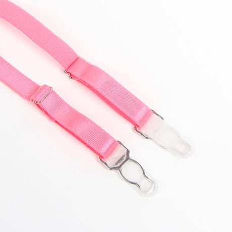 Strapsset BH-Set mit Spitze und Strumpfbändern Rosa/Lila S/M