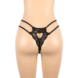 Strapsset Dreiteiliges Set BH + Strumpfgürtel + String L/XL Schwarz – Ansicht 13