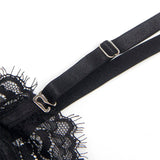 Strapsset Spitzen-Bodysuit mit Schleifen und Strapsen Schwarz L/XL