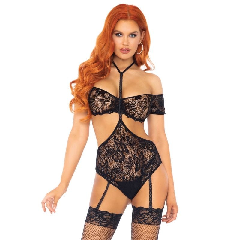 Strapsset Zweiteilig Top & Teddy Schwarz S/M – Ansicht 3