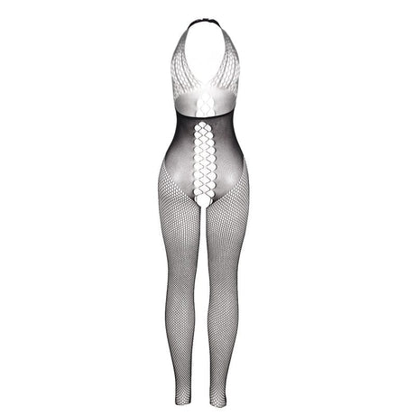 Subblime - 951832 Bodystocking mit Offenem Rücken und Kreuzdetails Schwarz Eine Grösse