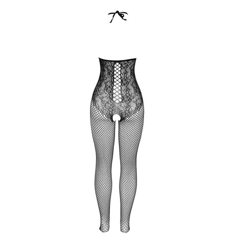 Subblime - 951849 Offener Netz-Bodystocking mit Neckholder und Schwarz Eine Grösse
