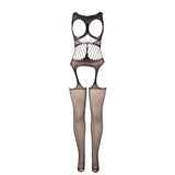 Subblime - 951900 Netz-Bodystocking ohne Schritt mit Cups und Offenen Schultern Schwarz Eine Grösse