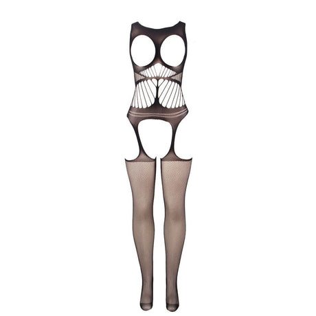 Subblime - 951900 Netz-Bodystocking ohne Schritt mit Cups und Offenen Schultern Schwarz Eine Grösse