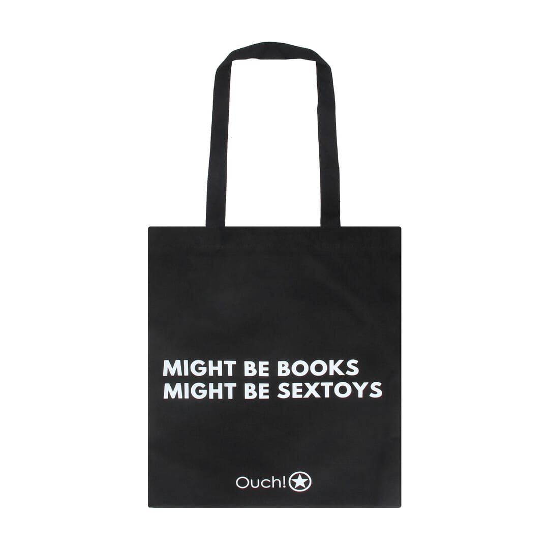 Tragetasche Ouch aus Baumwolle mit Aufdruck Schwarz 35 cm