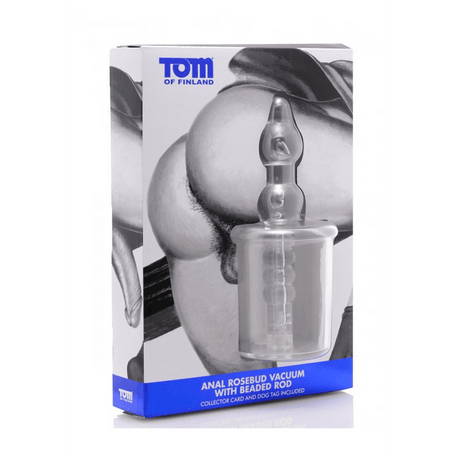 Vakuumzylinder Tom of Finland Anal Rosebud mit Perlenstab Acryl Transparent 8,9 cm – Ansicht 2