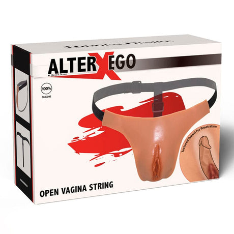 Verborgenes Verlangen Alter Ego Verstellbare Offene Vagina String Natur