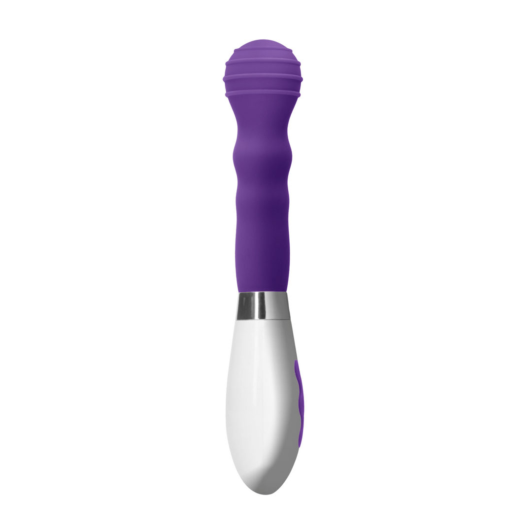 Vibrator Alida gerippt mit Akku Violett 21,1 x 3,6 cm – Ansicht 5