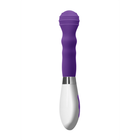 Vibrator Alida gerippt mit Akku Violett 21,1 x 3,6 cm – Ansicht 5