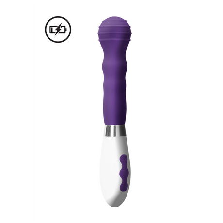 Vibrator Alida gerippt mit Akku Violett 21,1 x 3,6 cm