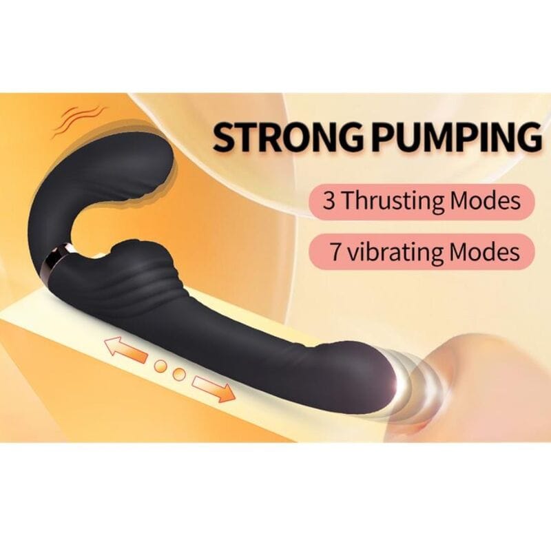 Vibrator Allow doppelt mit Rotation und Stoßfunktion Schwarz – Ansicht 3