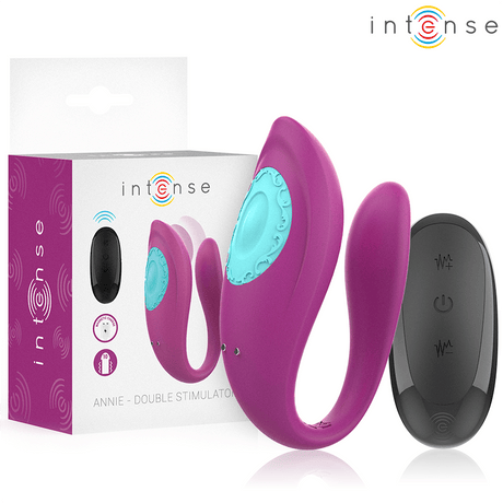 Vibrator Annie U-Förmiger und Stimulator Lila Fernbedienung 9 x 2 cm