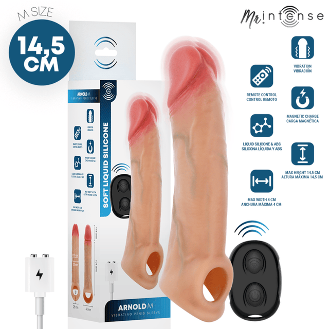 Vibrator Arnold M Penishülle aus Silikon mit Fernbedienung 14,5 cm Ø 4 cm
