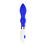 Vibrator Astraea gewellt mit strukturierter Spitze Blau 20,8 x 3,4 cm