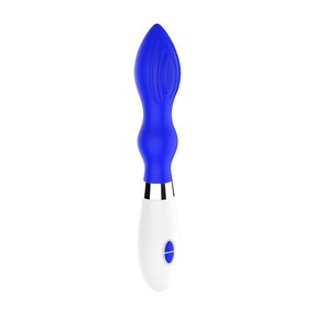 Vibrator Astraea gewellt mit strukturierter Spitze Blau 20,8 x 3,4 cm