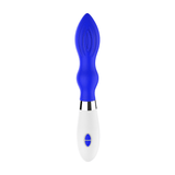 Vibrator Astraea gewellt mit strukturierter Spitze Blau 20,8 x 3,4 cm – Ansicht 4