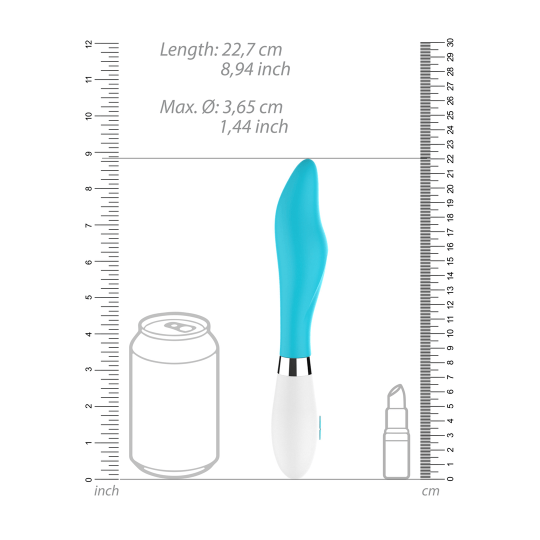 Vibrator Athamas gedreht Türkis 22,7 x 3,7 cm – Ansicht 7