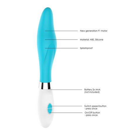 Vibrator Athamas gedreht Türkis 22,7 x 3,7 cm – Ansicht 6