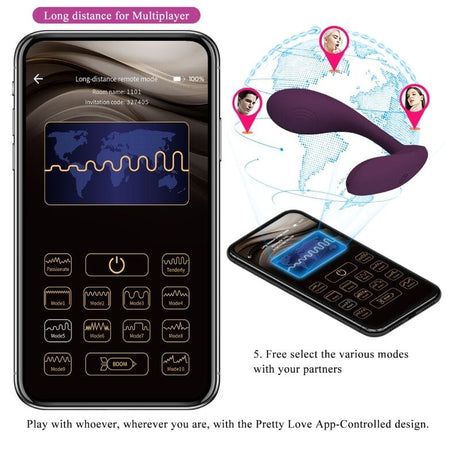 Vibrator Baird g-Spot 12 Vibrationen Wiederaufladbar Lila App