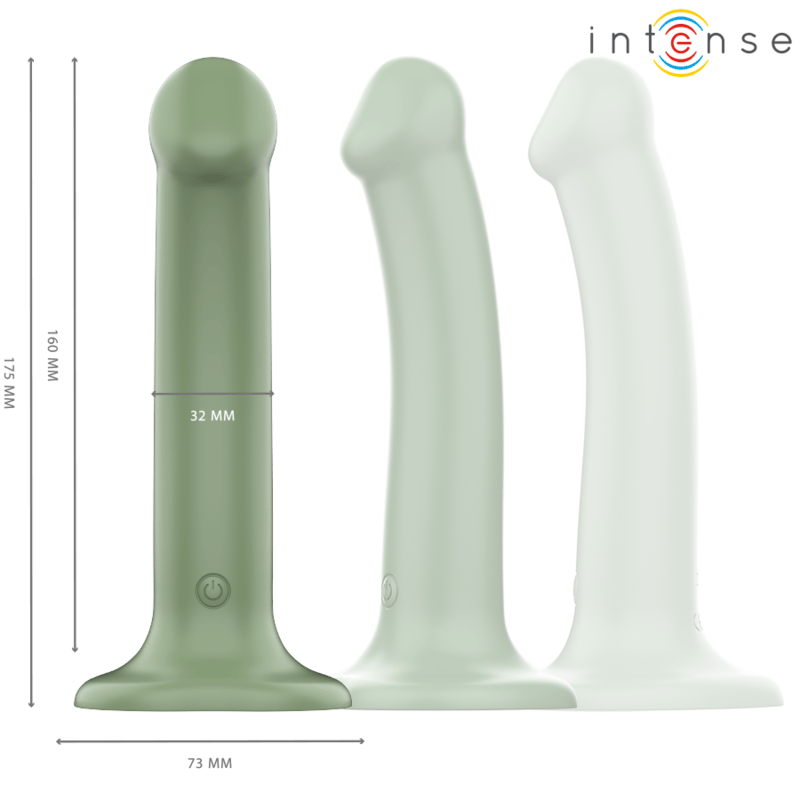 Vibrator Becca mit Saugnapf 10 Vibrationen Grüne Fernbedienung 17,5 x 3,2 cm