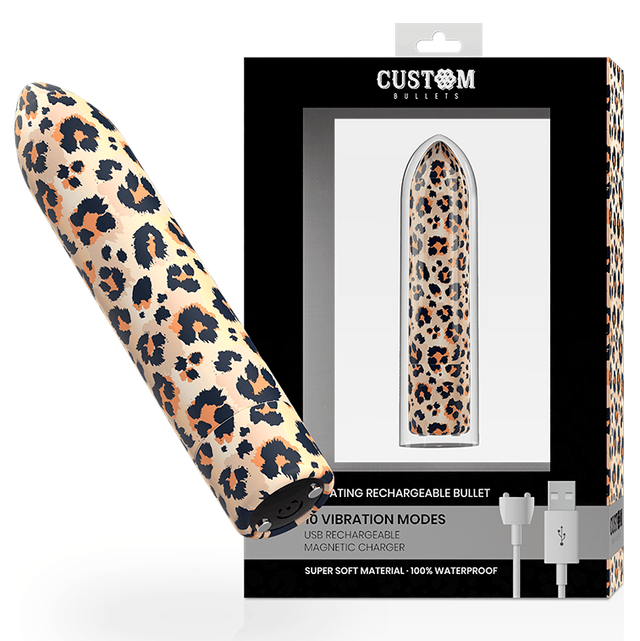 Vibrator Bullet Leopard aufladbar 6,25 x 2 cm