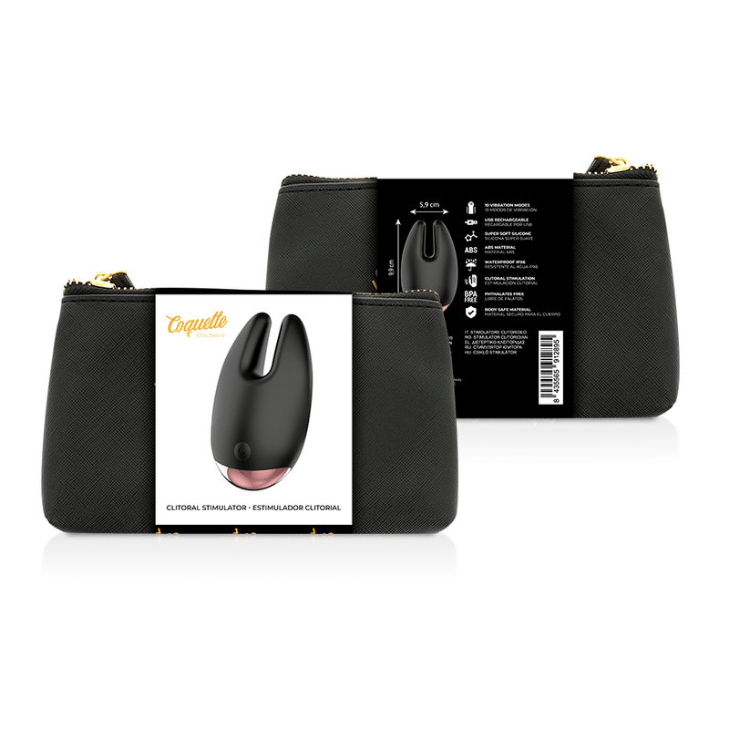 Vibrator Chic Desire Klitoralstimulator Deluxe Schwarz-Gold Ø 5,9 cm – Ansicht 2