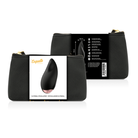 Vibrator Chic Desire Klitoralstimulator Luxus Schwarz-Gold Ø 5,9 cm