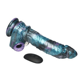 Vibrator Creature Cocks Astro-Thrust Alien stoßend mit Fernbedienung Silikon Blau und Violett 16,5 x Ø 4,8 cm