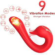 Vibrator Delfin Multiposition mit Wärmeeffekt Rot 20,4 x 3,5 cm
