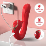 Vibrator Delfin Multiposition & Wärmeeffekt Rot