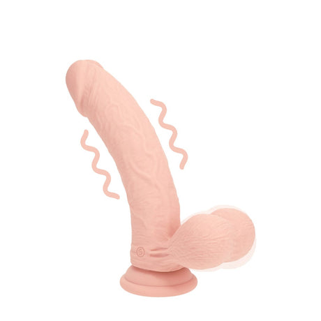 Vibrator Dual Density Flüssigsilikon gebogen mit Akku Hautfarbe 12,7 x Ø 4,1 cm