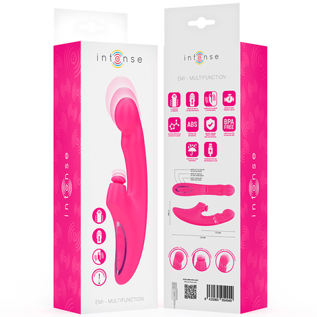 Vibrator Emi Multifunktion 3 in 1 10 Vibrationen Rosa 13,5 cm