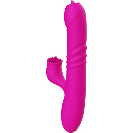 Vibrator Fanny Multifunktions-Doppelzungenvibrator Fuchsia Wärmeeffekt