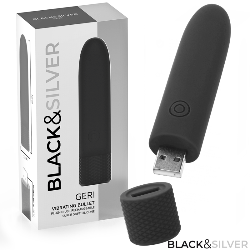 Vibrator Geri Bullet 8 Vibrationen Schwarz 10 x 2,2 cm